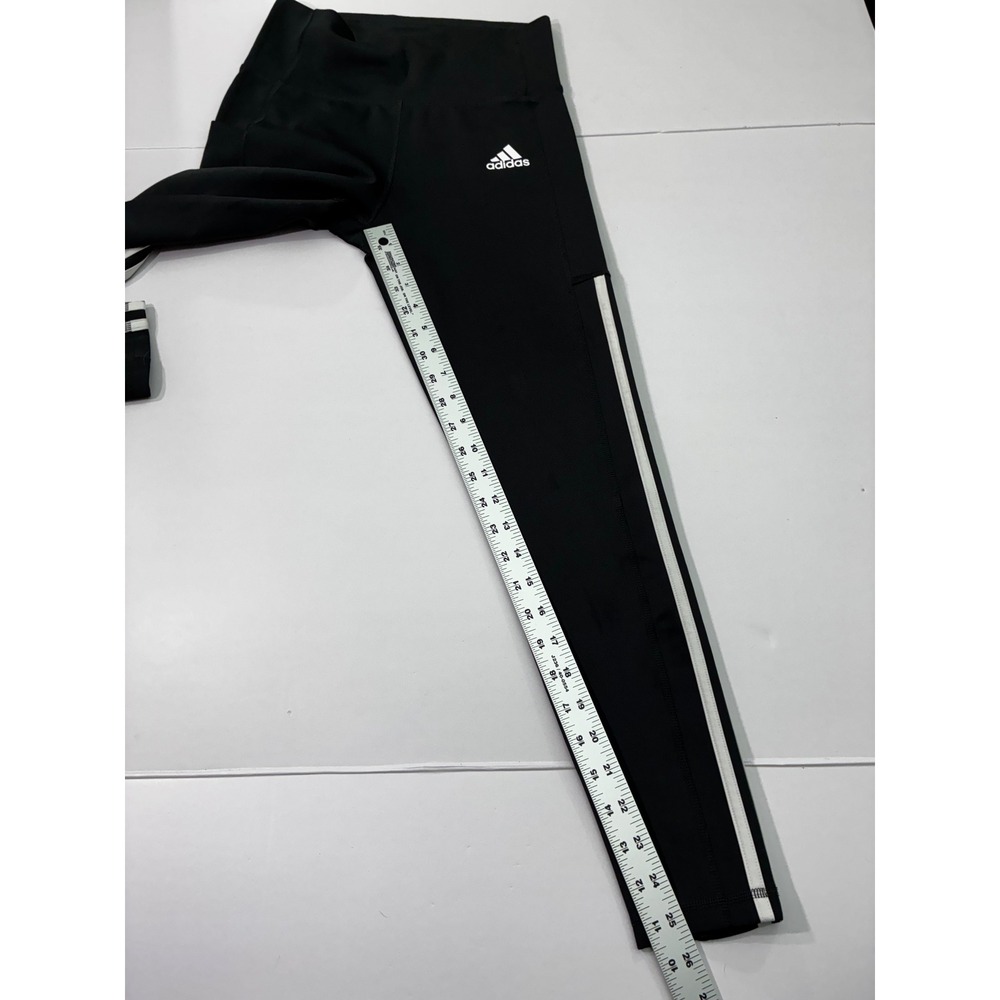 Adidas Bundle Womens 2pc Set Grey Space Dye V-Neck Tee Black 7/8 Leggings S - Picture 4 of 8